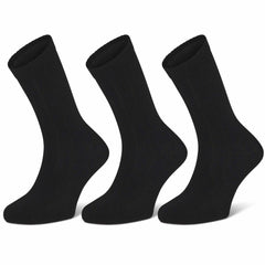 Sugar Free Sox Brand Health & Comfort Big and Tall | Mens Black Ribbed 3 Pack Diabetic Socks XL