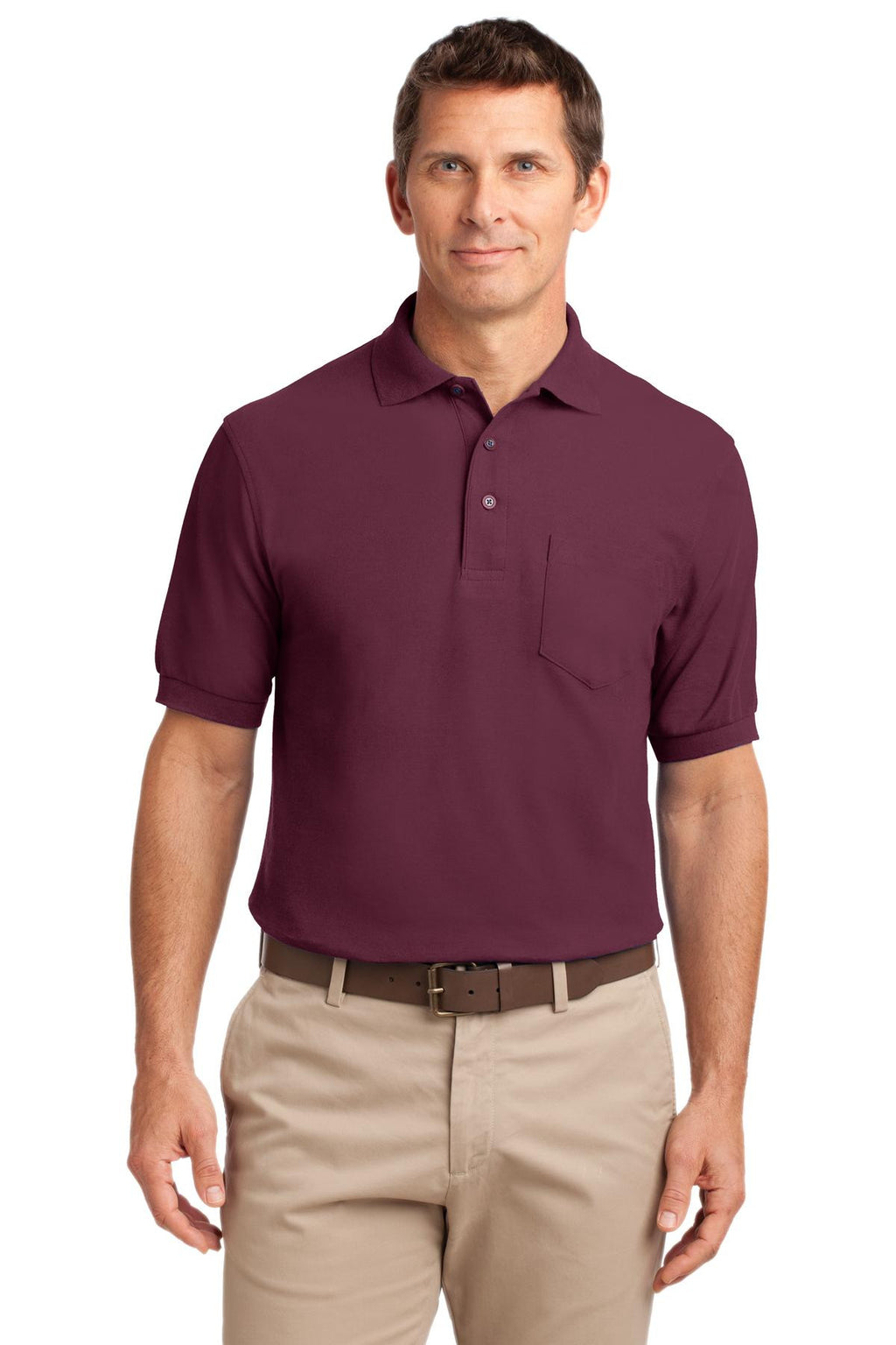 Port Authority Men's Silk Touch Polo Shirt With Pocket-5