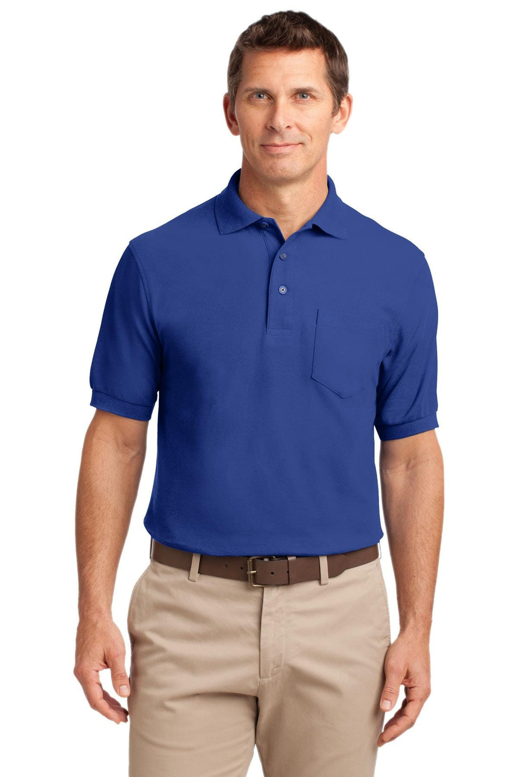 Port Authority Men's Silk Touch Polo Shirt With Pocket-3