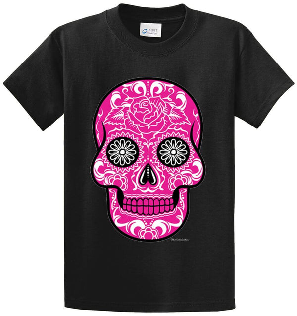 Pink Sugar Skull Printed Tee Shirt