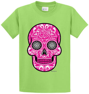 Pink Sugar Skull Printed Tee Shirt