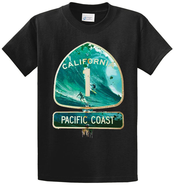 Pacific Coast Sign Printed Tee Shirt