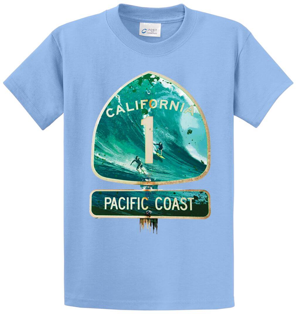 Pacific Coast Sign Printed Tee Shirt-1