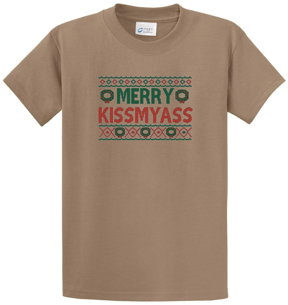 Merry Kissmyass Printed Tee Shirt-1