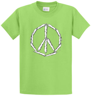 Joint Peace Sign Printed Tee Shirt