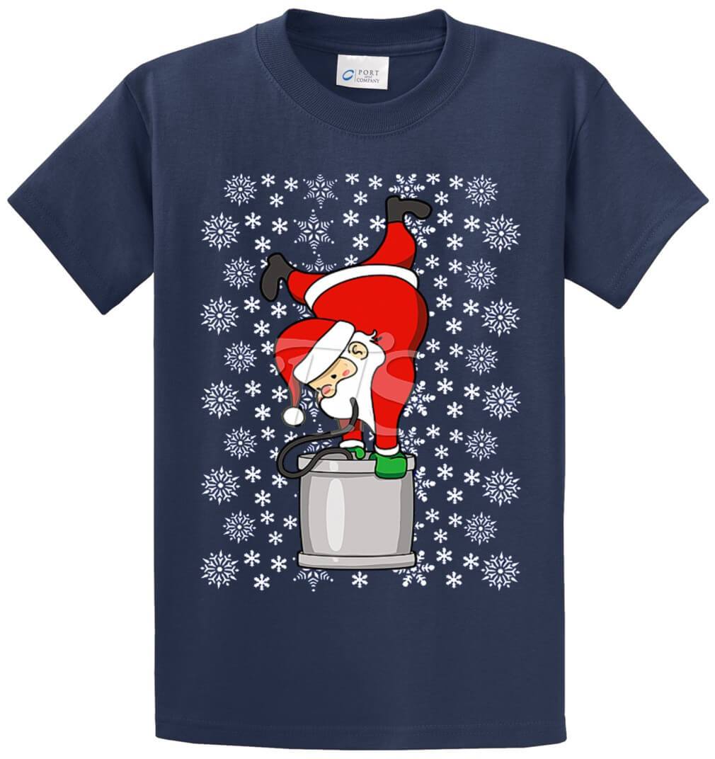 Santa Keg Stand Printed Tee Shirt-1